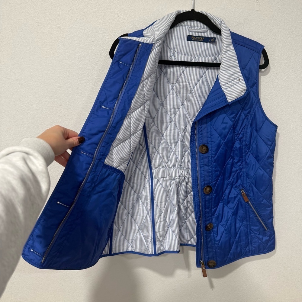 Polo Golf Ralph Lauren Spring Blue Heritage Quilted Vest L - Picture 5 of 9
